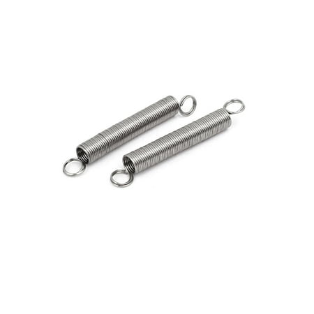 0,5mmx4mmx60mm 304 Acier Inoxidable Ressorts Tension 5Pcs Ton Argent